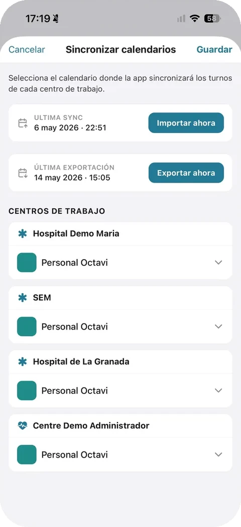 Sincronización de calendarios